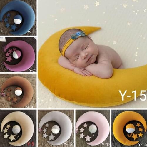 Photography Accessories For Newborn Star Moon Pillow Hat Set Infant Photo Shoot Background Baby Posing Auxiliary Props Blanket