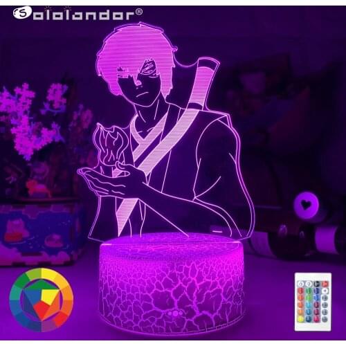 Newest The Last Airbender Zuko Lamp for Home Decoration Birthday Gift Led Night Light Avatar Bedroom Decor Light Cartoon Lamps