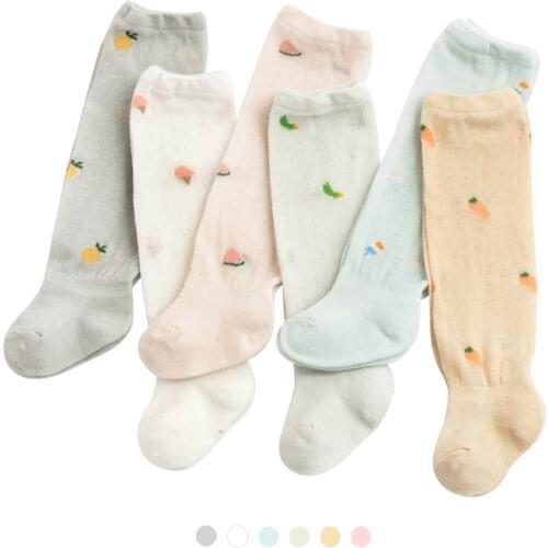New Spring and Summer Childrens Socks For 0-3years Toddler Baby Cute Fruit Pattern Soft Cotton Over The Knee Socks Breathable