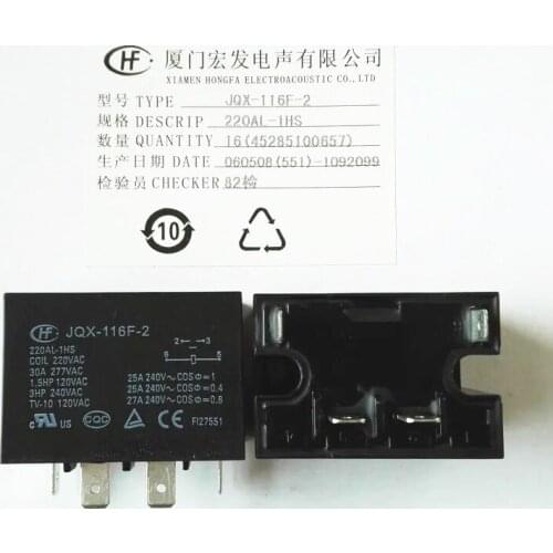 NEW 220V relay JQX-116F-2 220AL-1HS 220VAC JQX-116F-2-220AL-1HS 220VAC JQX-116F-2-220AL-1HS-220VAC 220V AC220V 30A 277VAC 4PIN