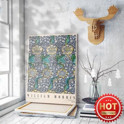 William Morris Exhibition Poster, Victoria and Albert Museum, London, Gallery Print, Botanical Print, Blossom Poster, Gift Idea