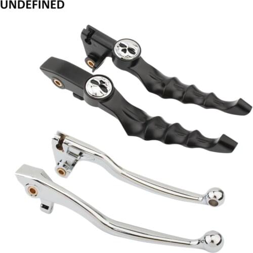 Motorcycle Brake Clutch Lever Skull Shifter Clutch Levers for Yamaha Dragstar XVS400 1996-2002 XVS650 1997-2002 Black Chrome