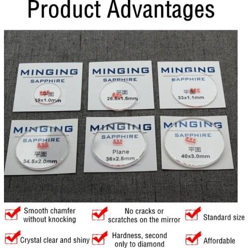 2.0mm Thick Sapphire Watch Glass Replace High Quality 28mm~38.5mm Watch Tool Replacement Sapphire Watch Glass Accessories Repair