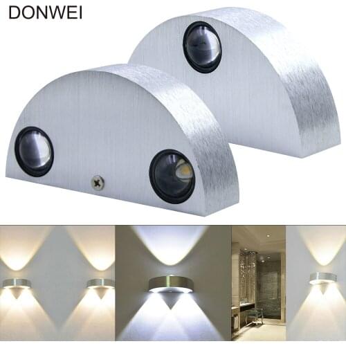 Up and Down Lamp beads 3W Semi-circular Aluminum LED Wall Lamps Indoor Surface Mounted Home Wall Lighting for Hallway Staircase