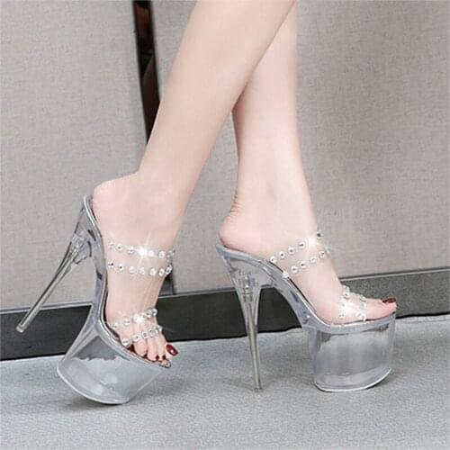 Slippers for women outer wear, new summer women shoes fashion women slippers thick heel high heels ladies sandals