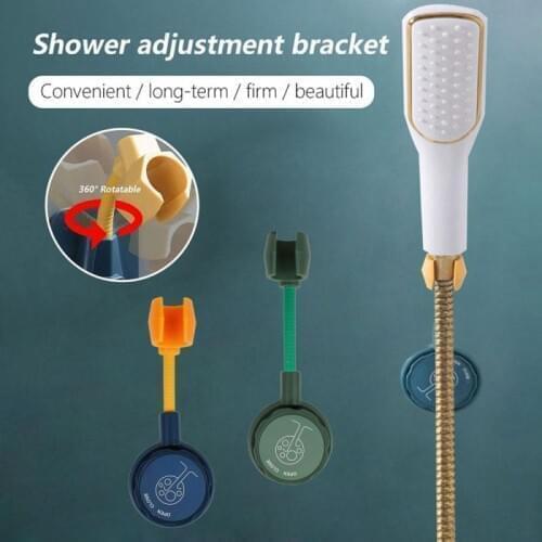 2types Multifunctional Universal Adjustable Shower Bracket Paste-type Shower Nozzle Base Home Punch-free Rack Shower Base Tools