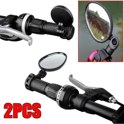 2 PCS Bicycle Rear Mirror Wide Angle Handlebar Rear View Mirror Adjustable Left Right Mirror for Bicycle Cycling MTB Accessories