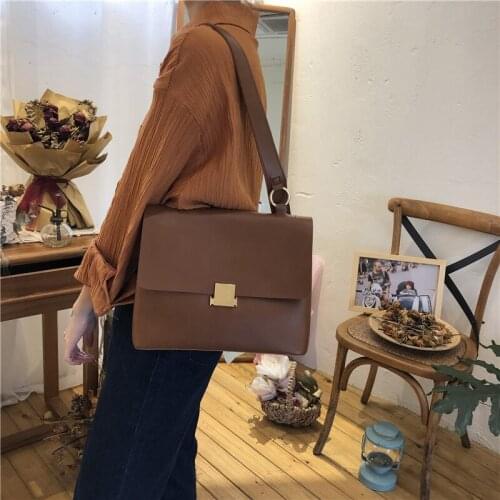 Large Capacity Pu Leather Shoulder Bags Fashion Cow Leather Girl Messenger Bag for Women Elegant Handbag Crossbody Flap Bag