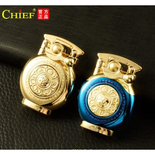 CHIEF Manjusri Six-word rotating auspicious vase rotating rocker arm kerosene gasoline metal lighter