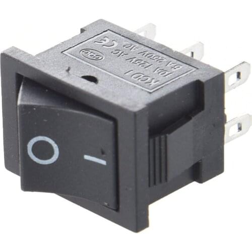 Top quality 10pcs AC 6A/250V 10A/125V 6 Pin DPDT ON/ON 2 Position Snap in Boat Rocker Switch