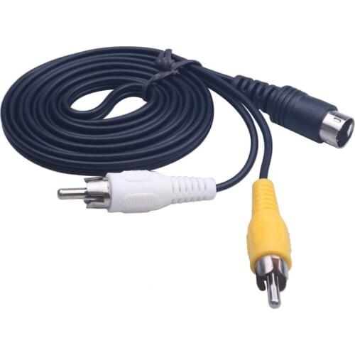 1.5M 3 Pin Game Audio Video AV Stereo Composite Cable For Sega Genesis 2AV RCA Connection Cord Wire For SEGA Genesis/ MD