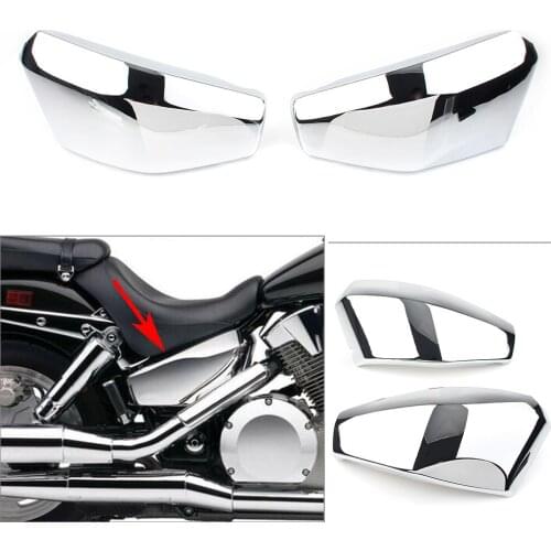 1Pair Chrome ABS Motorcycle Battery Side Covers for Honda VTX1300 R/S/C/T 2003 2004 2005 2006 2007 2008 2009