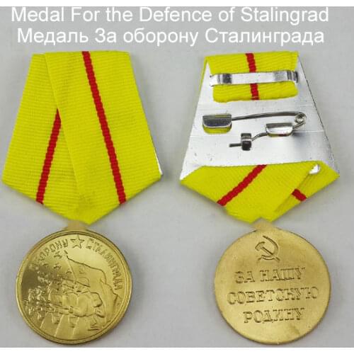 2*32MM CCCP Medal USSR Badge Stalingrad Soviet Red Army Battle Metal For City Defense Souvenir Collection Military WW II