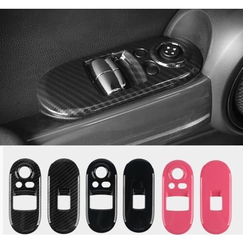 2pcs PC Car Interior Door Windows Control Panel Cover for Mini Cooper F56 Hatchback 3-Doors 2014 2015 2016 2017 2018 Styling