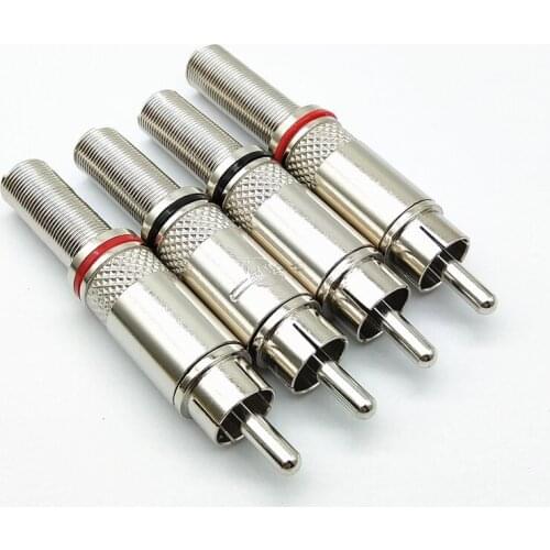 20Pcs/lot Good Quality RCA welding Silver-plated RCA Connector RCA Male plug adapter for AV Audio Vidiod Wire Connector plug