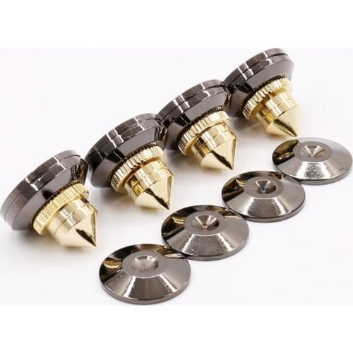 4sets Speaker Spike Golden Copper Isolation Cone Stand Feet+Base Pads Floor Discs 28*27mm HiFi speakers speaker frame