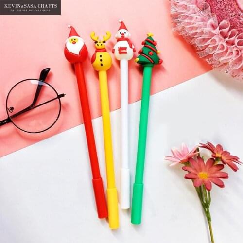 4Pcs/Set Gel Pen Christmas Pen Stationery Kawaii School Supplies Gel Ink Pen School Stationery Office Suppliers Pen Kids Gifts