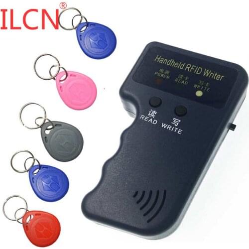 125khz ID Handheld Reader Writer Programmer Copier Duplicater+RFID T5577 5200 EM4305 Writable Rewritable Keyfobs Tags Card 5Pcs