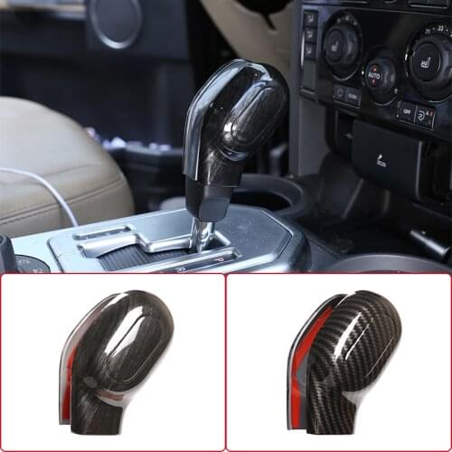 ABS Carbon Fiber Car Gear Shift Knob Gear Head Cover Trim Stickers For Land Rover Discovery 3/Discovery 4 2004-2012 Accessories