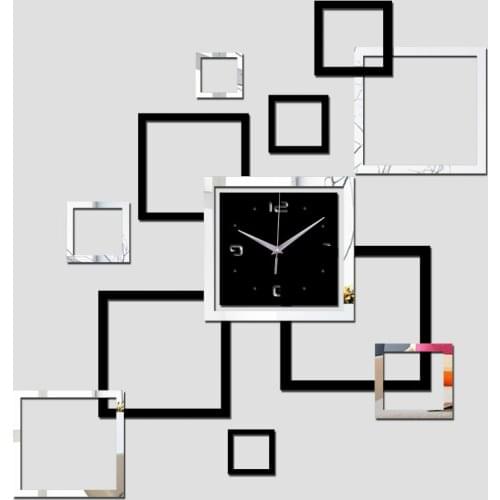New sale diy acrylic mirror wall clock sticker multi piece package quartz living room clocks Furniture stickers modern decor
