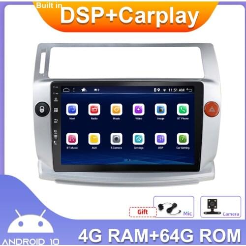 9" Double 2 Din Car Radio GPS Navigation Stereo Player 4G+64G For Citroen C4 C-Triomphe C-Quatre 2004-2009 Carplay DSP 2DIN