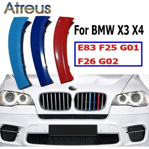 3pcs ABS Car Racing Grille Strip Trim Clip For BMW E83 F25 G01 G02 F26 X4 X3 2017 2018 2019 2020 2003-2016 M Power Accessories