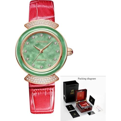 New Brand Luxury 2020 Women Watch Quartz diamond natural Jade Ladies Clock slim Creative unique carnival Fashion Female watches