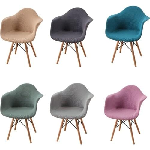 Jacquard Armchair Shell Cover Stretch Polar Fleece Dining Chair Covers Seat Covers for Chairs Slipcover Bar Kitchen Home Decor