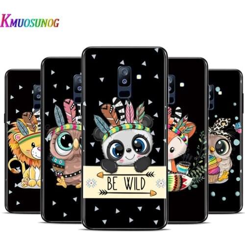 Cute Cartoon Animals For Samsung Galaxy A3 A5 A6 A7 A8 A9 A6S A8S A9S Star Plus 2016 2017 2018 Black Toft TPU Phone Case