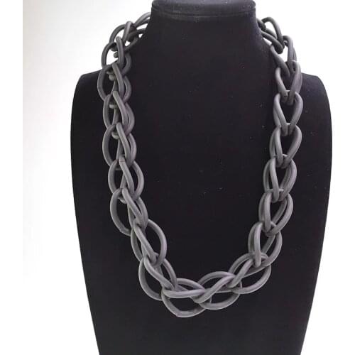 YD&YDBZ Black Rubber Rope Winding Necklace For Women Punk Style Thick Leather Jewellery Necklaces Exaggeration Pendant Choker