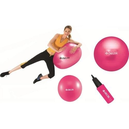 Delta 65 cm Pilates Ball 20 cm Mini Balance Ball And Pump Set