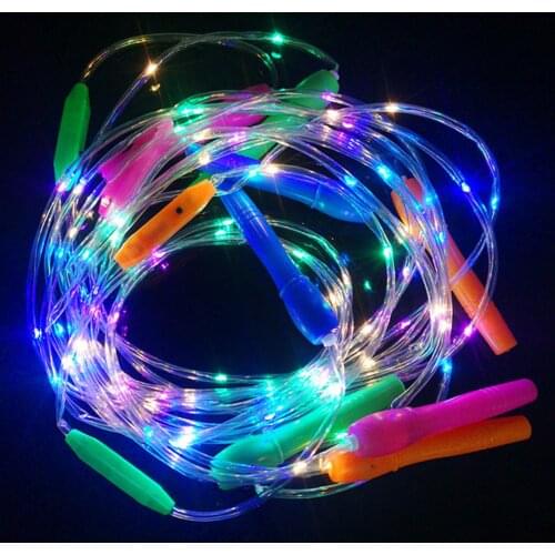 Kid LED Jump Ropes Sports Health Fitness Glowing Skipping Rope Game Christmas school club night party Multicolor Luminous Toy
