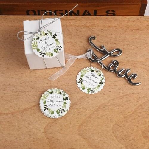 Diameter 4cm Personalized logo Gift Tag Label Custom candy box tags boy baby shower favor Birthday Party Decorations Kids