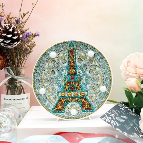 DIY Tower LED Diamond Painting Light Box Cross Stitch Embroidery Lamp Full Special Drill Rhinestones Home Decoration