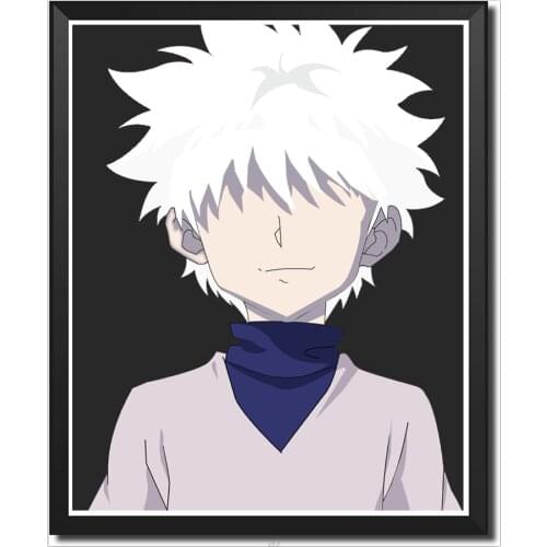 Killua Zoldyck Minimalism Poster Hunter X Hunter Anime Canvas Wall Art Prints Wallpaper,20 x 25 cm,Stretched And Ready To Hang