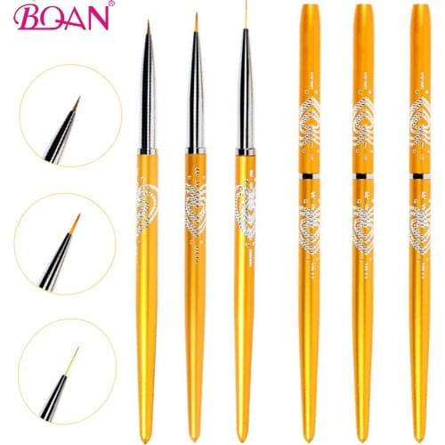 BQAN 5/7/9mm Nail Brush Nail Art Stripe Liner Brush UV Gel Extension Drawing Painting Pen Cat Eye Brush Acrylic Builder Tools