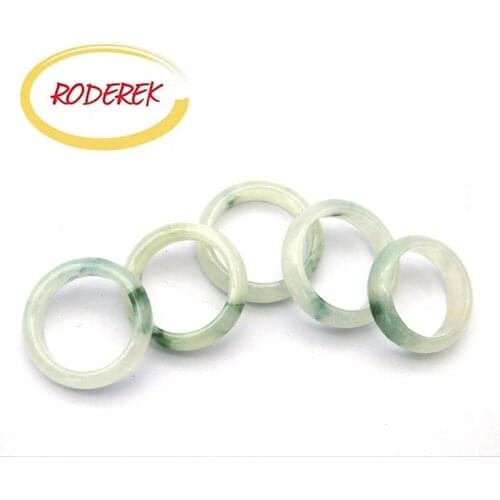 Handmade Good Floating Flower Jadeite Jade Rings Jewelry Ring as a Gift for Girlfriend and Mother