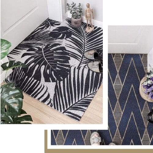 Nordic style Entrance hall carpet PVC wire loop mat INS Small fresh plant Door mat Living room floor mat bathroom non-slip rug