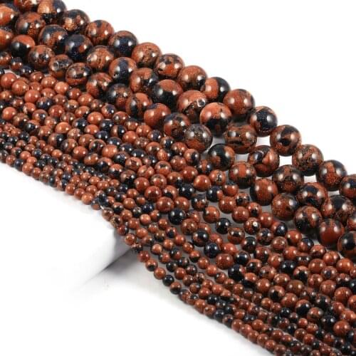 4/6/8/10/12mm Natural Golden Swan Stone Jaspers Beads Round Loose Beads For Jewelry Making DIY Bracelet Necklace Strand 15