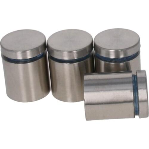 MroMax Hot 2/4/8pcs Shape Diameter 25mm Glass Advertising Nails High Quality Hardware Silver Color Stainless Steel Glass Nails