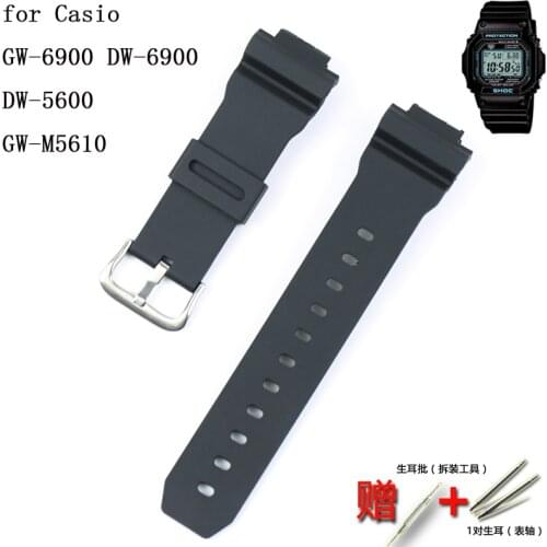 16mm Mens Rubber Strap Buckle for Casio G-shock Series GW-6900 DW-6900 DW-5600 GW-M5610 Resin Sports Silicone Strap