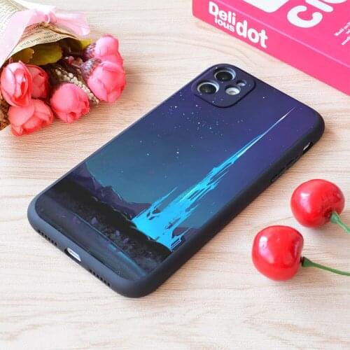 For iPhone Lakeland At Night Print Soft Matt Apple Case