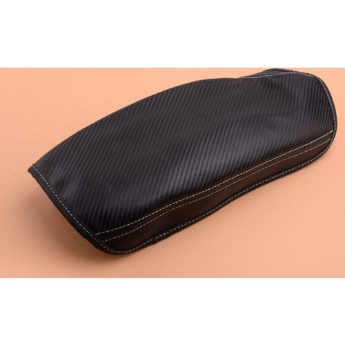 Black Leather Car Center Console Armrest Lid Cover Trim Mat Fit for BMW F30 2014 2015 2016 2017 2018