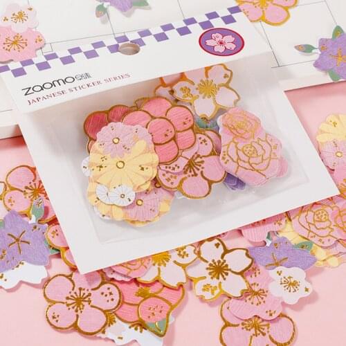 40Pcs Cute Japanese Sakura Pet Sticker Decorative Diary Bullet Journal Scrapbooking Planner Stickers Aesthetic Kawaii Stationery