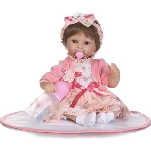 NPKCOLLECTION 2017 new 17inches lifelike Silkworm reborn baby soft silicone vinyl real touch doll lovely newborn baby