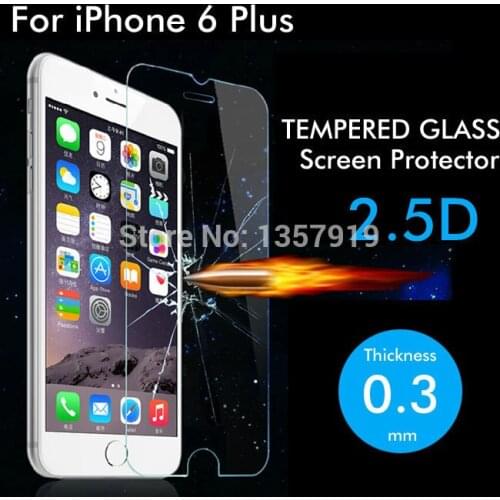 Wholesale For iphone 6 plus 6splus 7plus 5.5'' 5.5 inch 0.3mm Arc Edge Tempered Glass Screen Protector 300pcs/lot