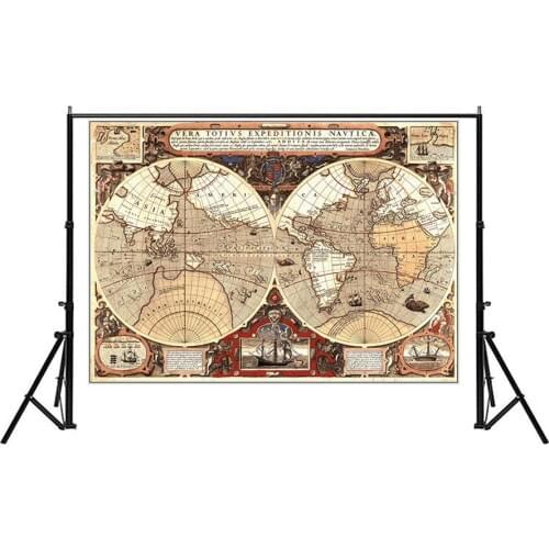 Poster Vintage decoration Student school stylistic teaching atlas Science fiction movie treasure Non-woven map