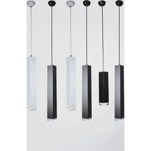 Dimmable LED Pendant Lights Cylinder Hanging Lamps Kitchen Dining Room Shop Bar Decoration Cord Pendant Lamp Background Lighting