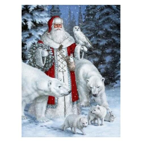 TOUOILP square full Diamond Painting De Kerstman 10