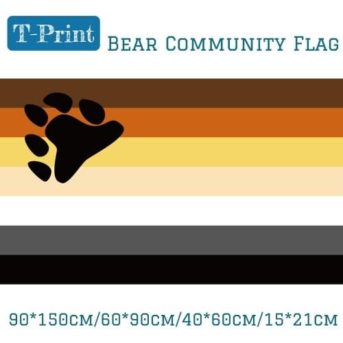 15*21cm Hand Flag 60*90cm 90*150cm 40*60cm Bear Community Flag 100% Polyester For Party Bar Decoration